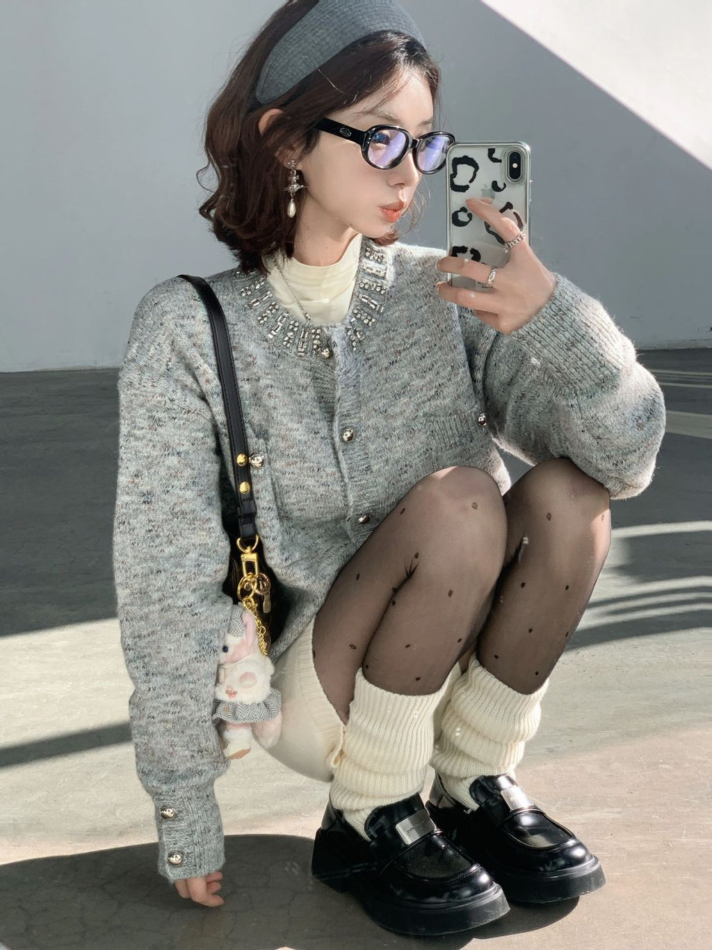 Advanced Design Gray Classic Style Knitwear Top Women's Sweater