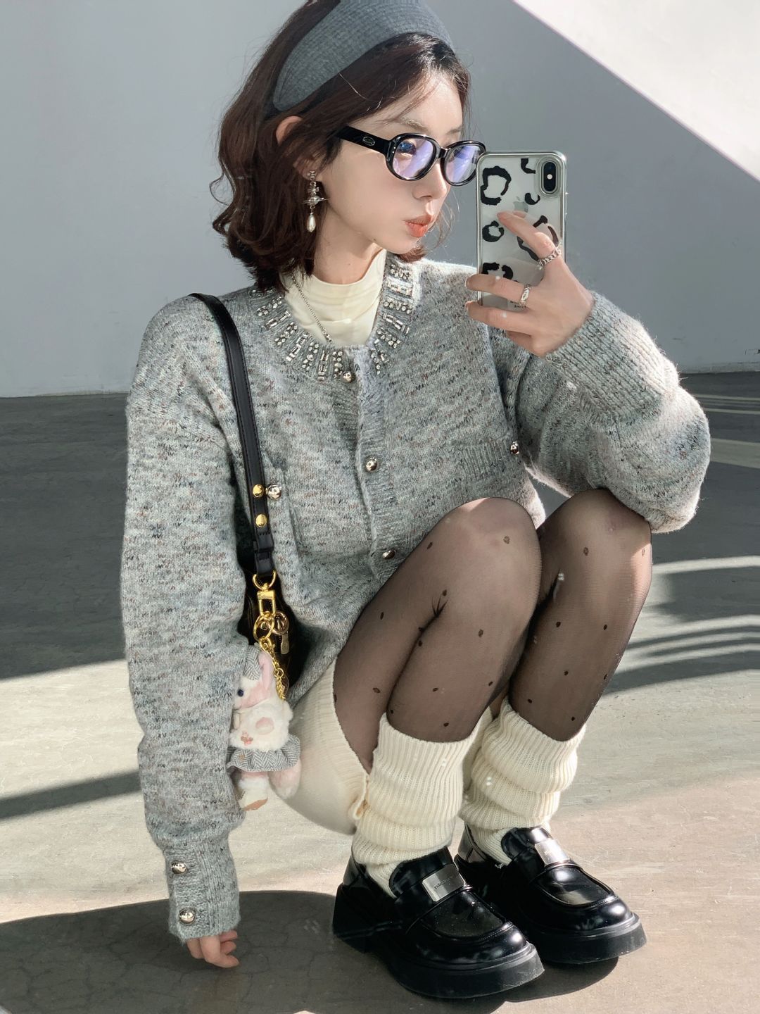 Advanced Design Gray Classic Style Knitwear Top Women's Sweater