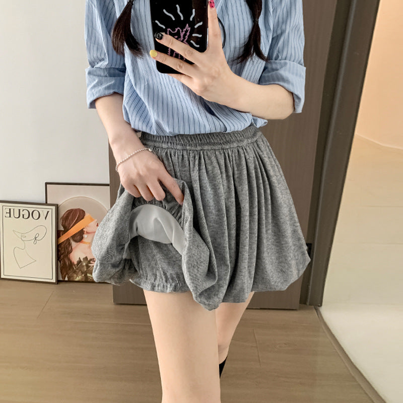 Glutinous Rice Bud High Waist Crimp Slimming Skirt