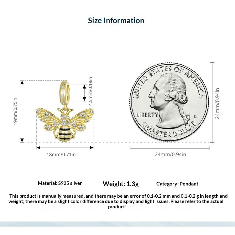Original Gold-plated Delicate Bee Pendant Jewelry