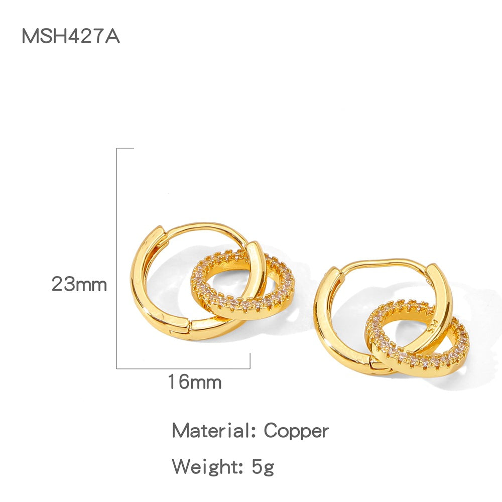 Summer Electroplated Irregularly Shaped Diamond-Studded Trendy Earrings