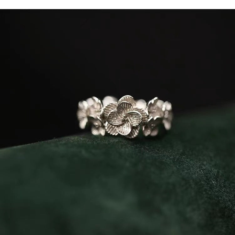 Silver Plated Flower Ring For Women