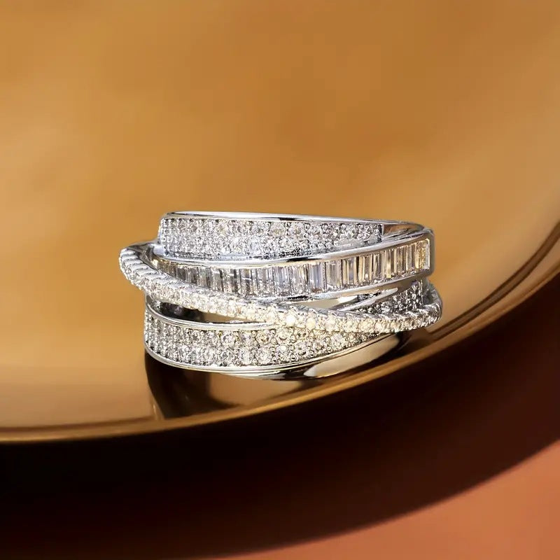 Multi-layered Sparkling Ring Accessories To Complement Your Engagement Dinner