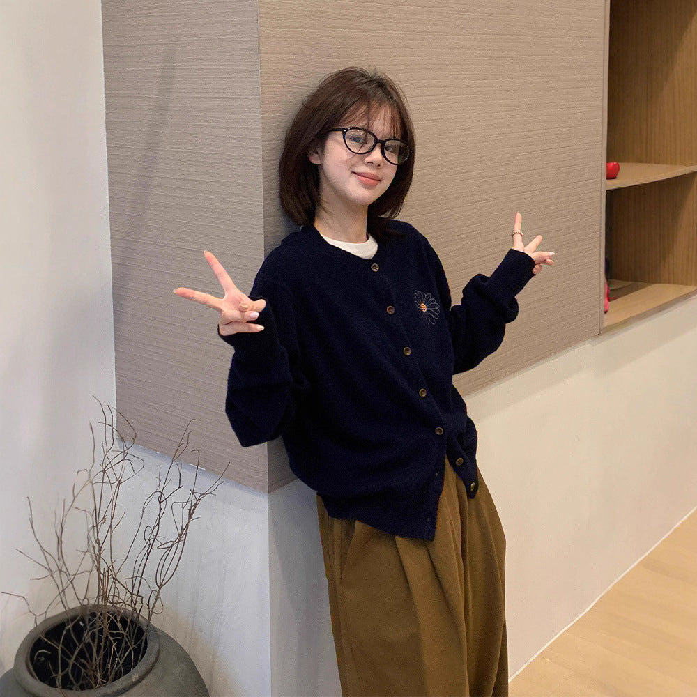 Early Autumn Idle Style Women Wear Sweater Cardigan Coat