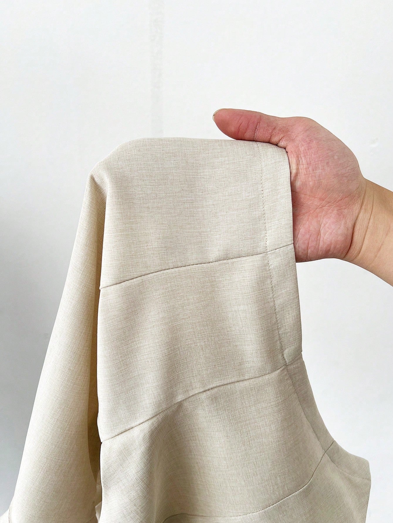 Women's Spring New Apricot Woven Thin Blazer