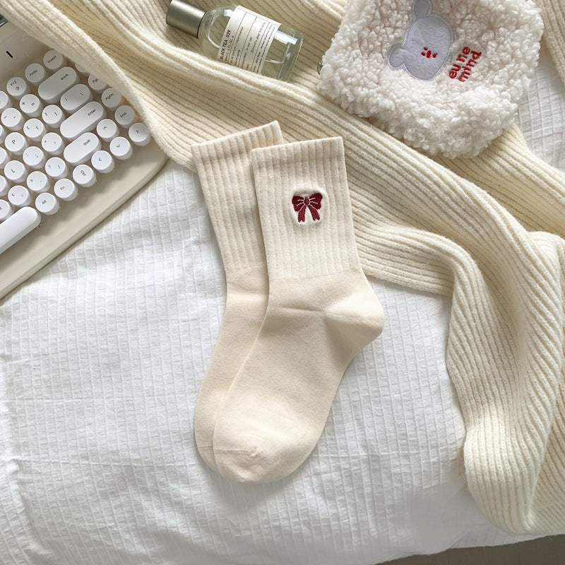 Korean Style Good-looking Sweat-absorbent Angola Red Socks