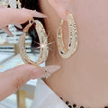 Womens Sparkling Diamond Fashion All-match Trendy Ear Clips Elegant Earrings