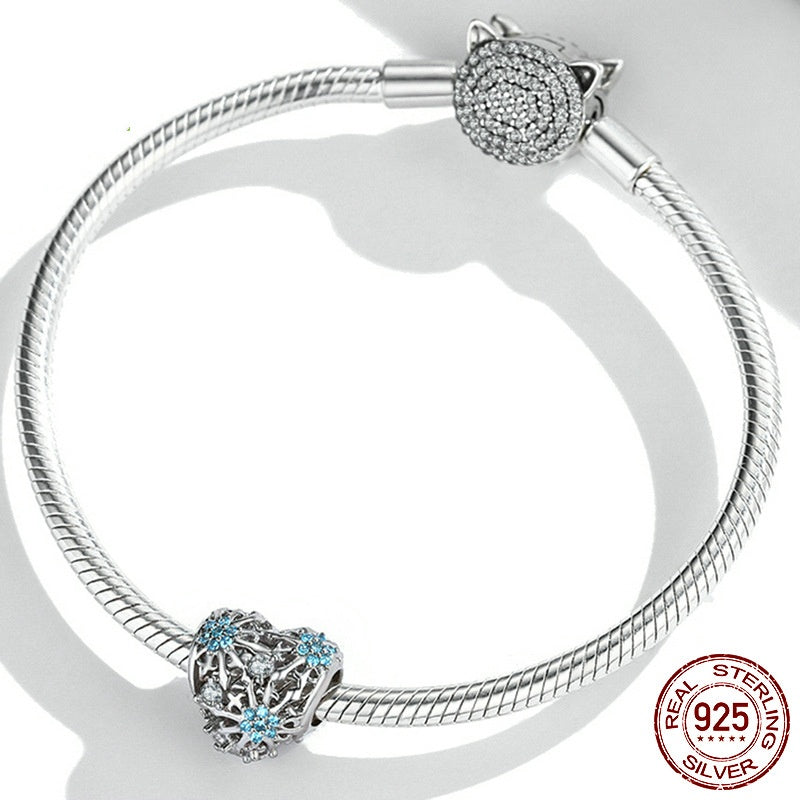 Sterling Silver Snowflake Heart DIY Bead Scattered Beads