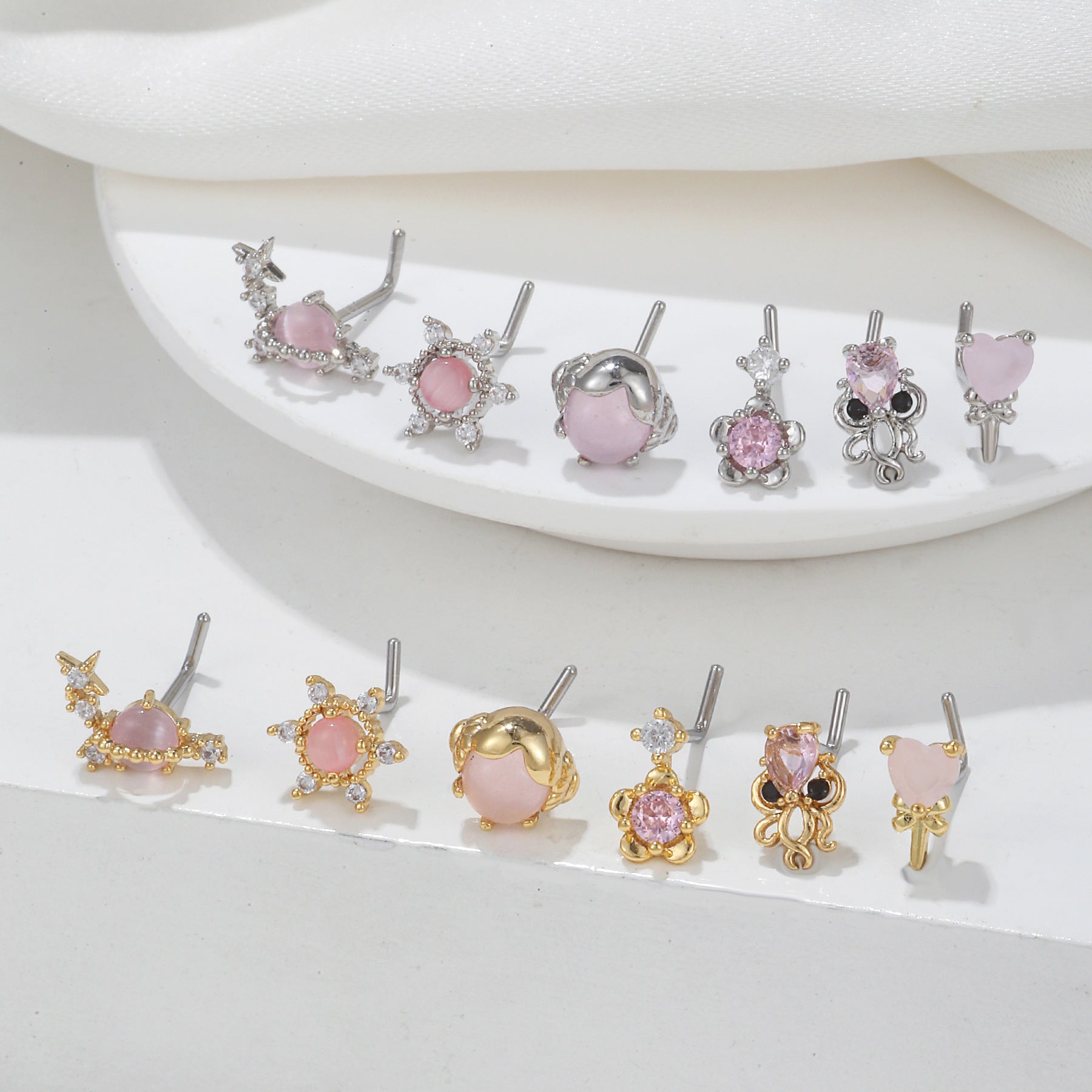 European And American Fashion Minimalist Animal L-bar Stainless Steel Nose Stud