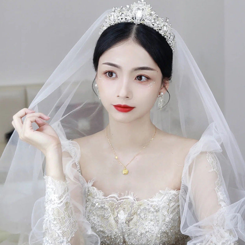Refined Grace Crystal Crown Bride Wedding Headdress