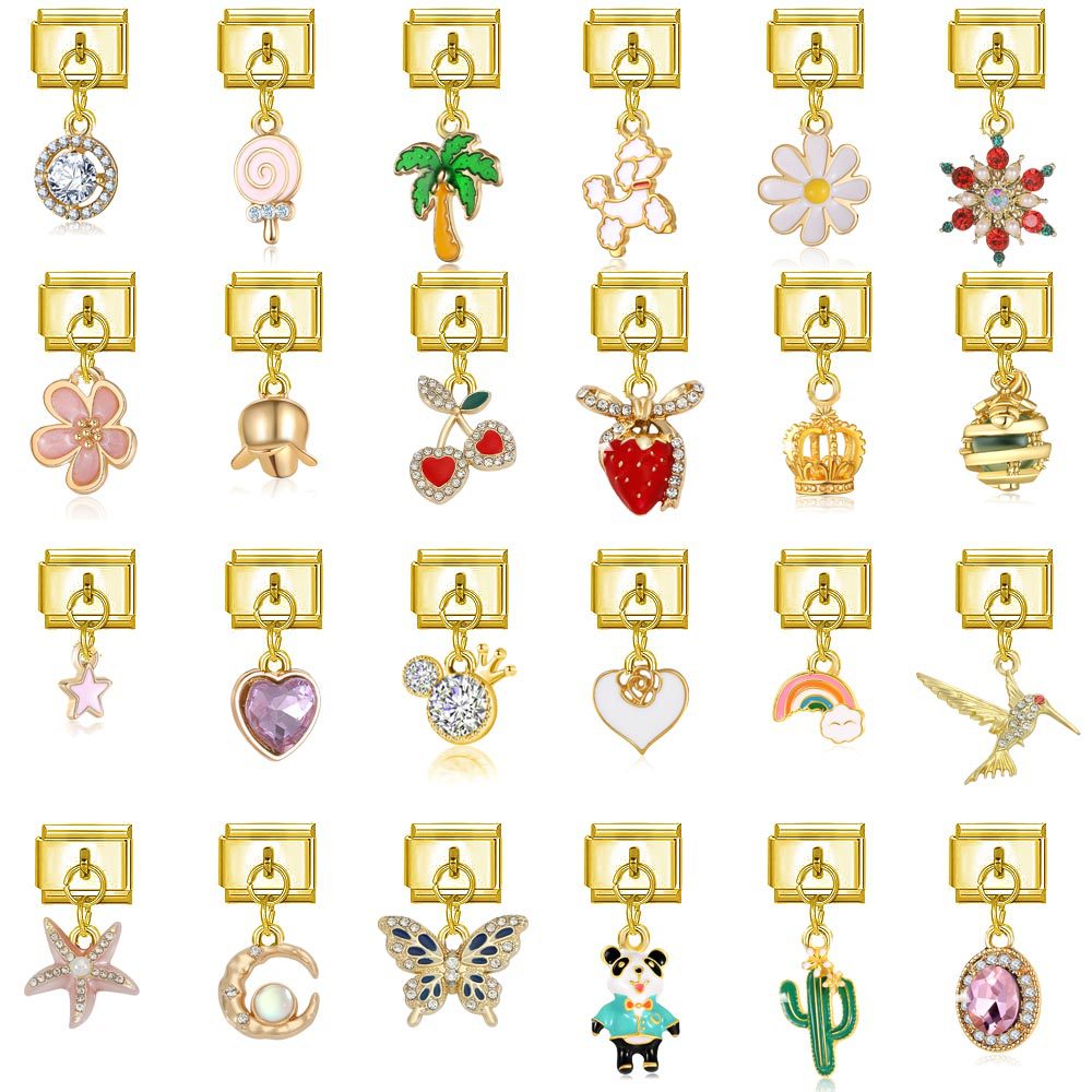 Italian-style Modular Gold Bracelet Accessory Pendant