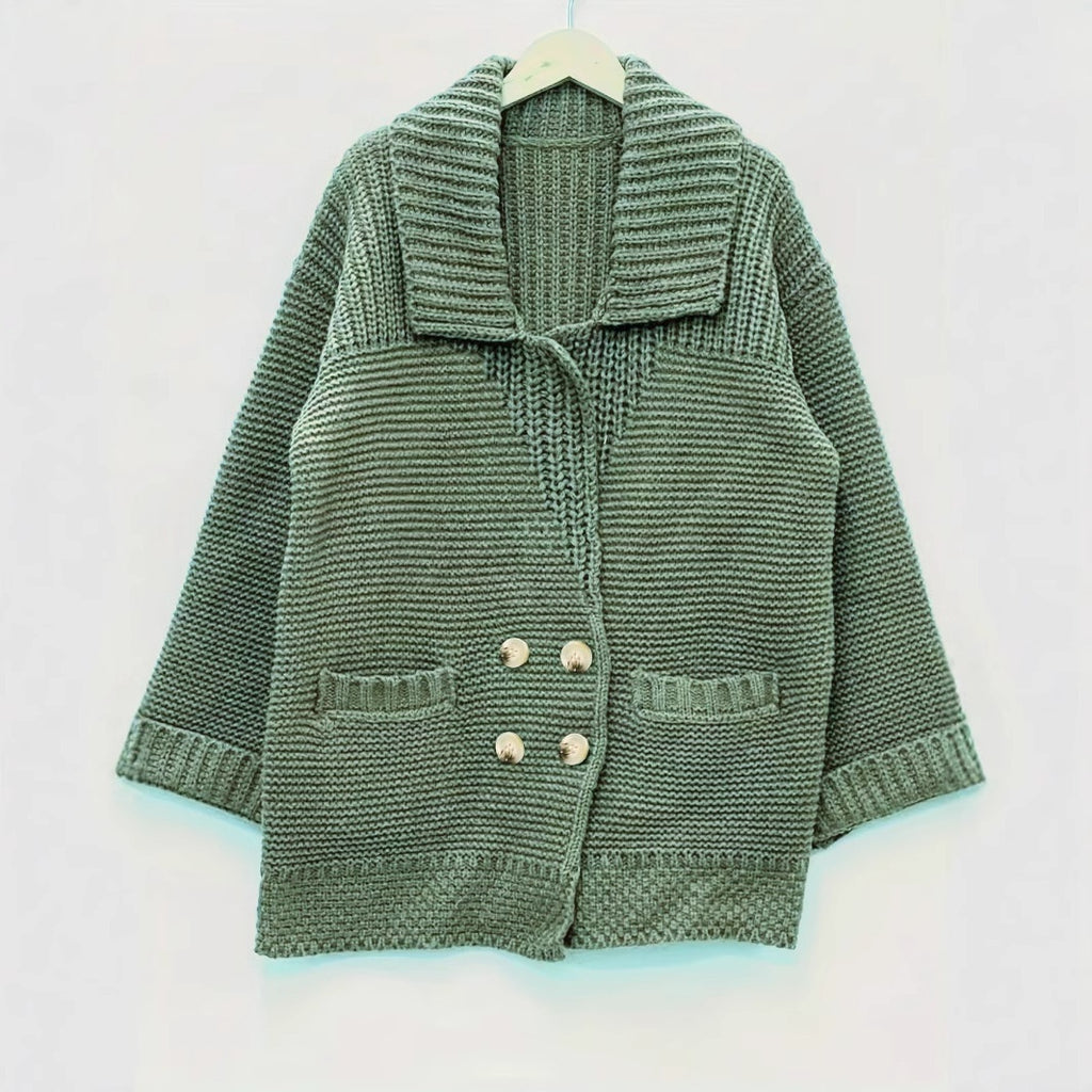 Elegant Polo Collar Plus Size Women's Coat