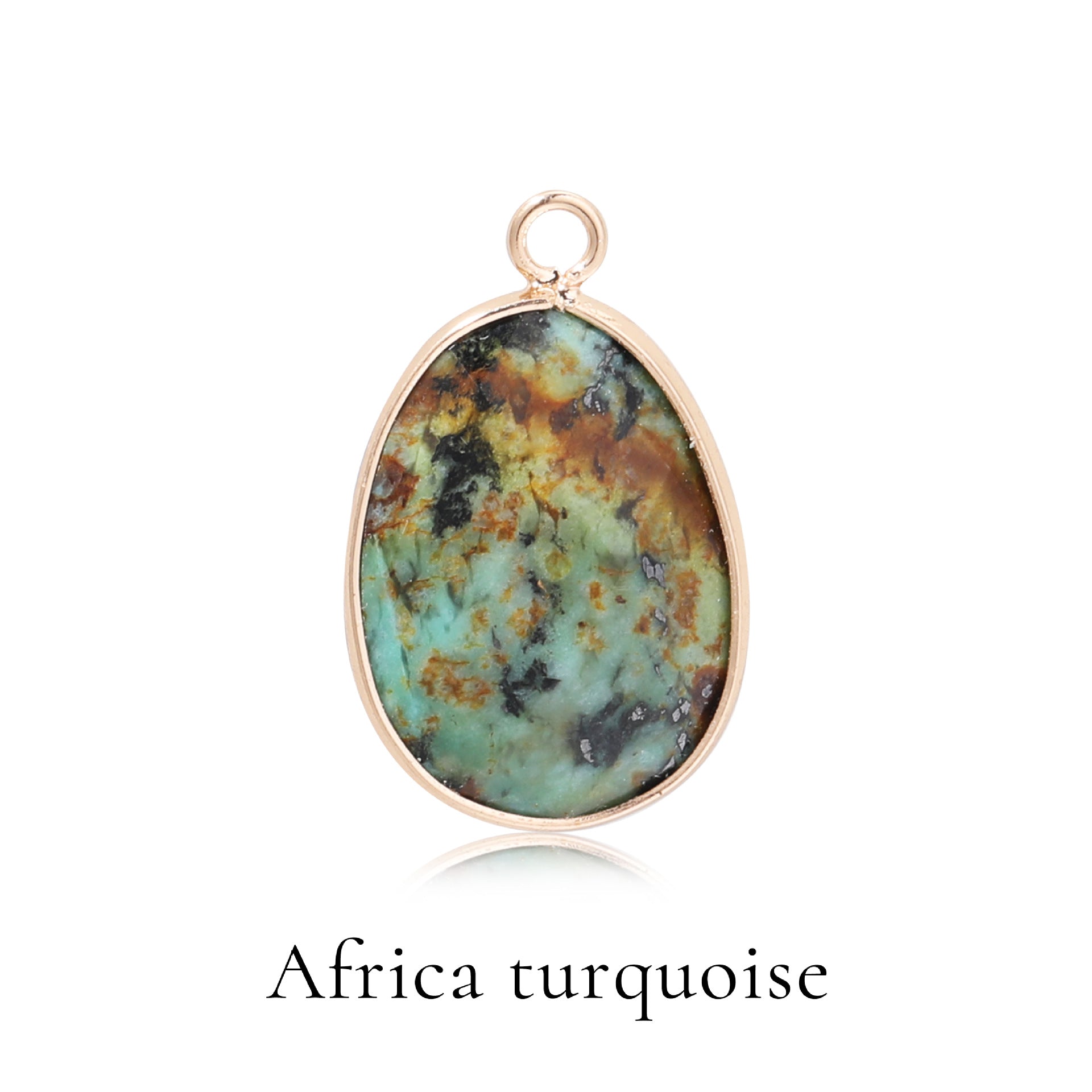 Faceted Teardrop-shaped Natural Stone Colored Pendant