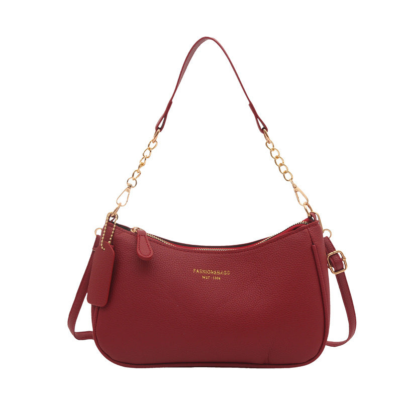 Fashionable Solid-Color Womens Shoulder Crossbody Bag