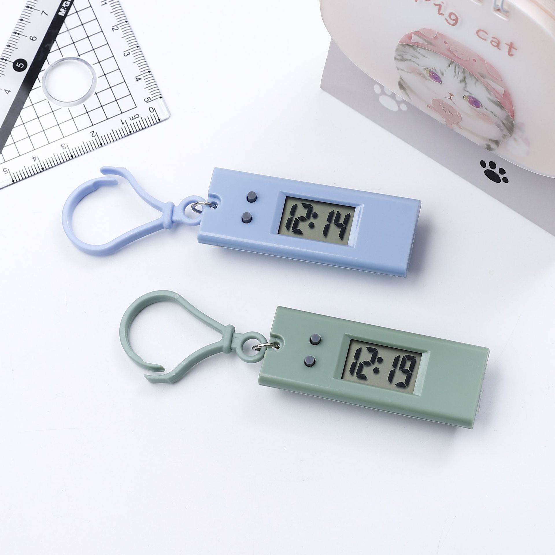 Cartoon Mini Digital Watch Keychain For Students
