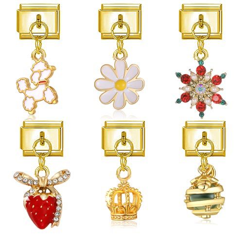 Italian-style Modular Gold Bracelet Accessory Pendant