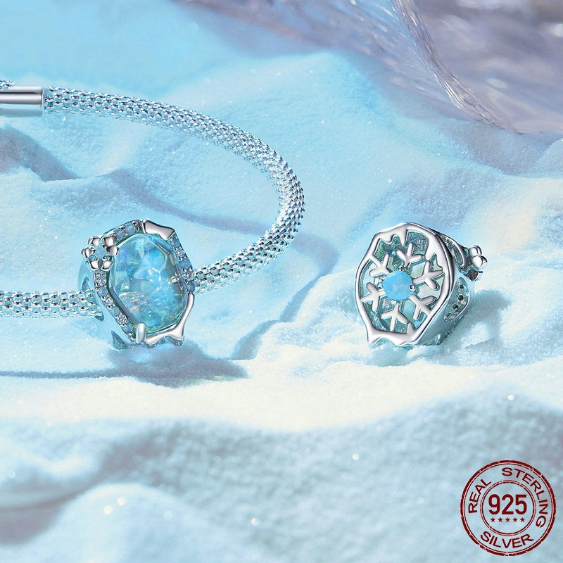 Ice And Snow Melting S925 Sterling Silver Diy Bracelet String Beads
