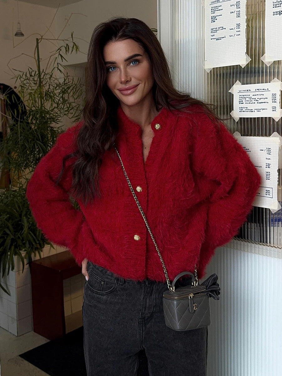 Mink Knitted Sweater Cardigan For Women