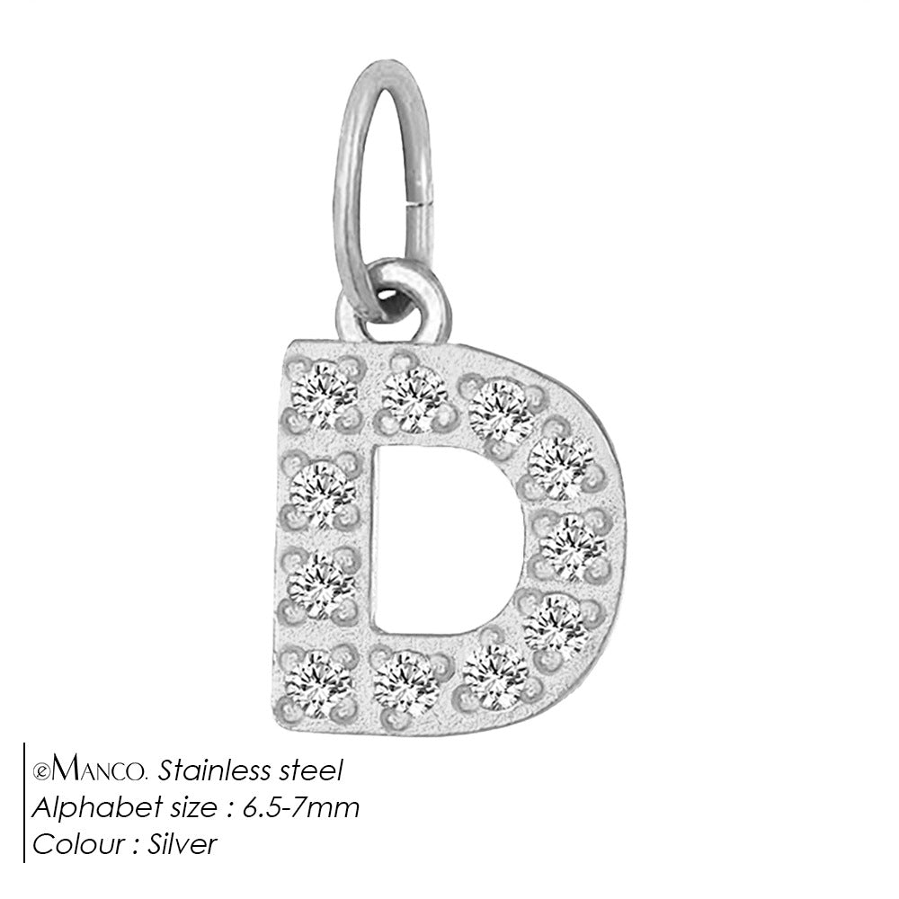 Diamond-encrusted Stainless Steel Jewelry Accessories Pendant