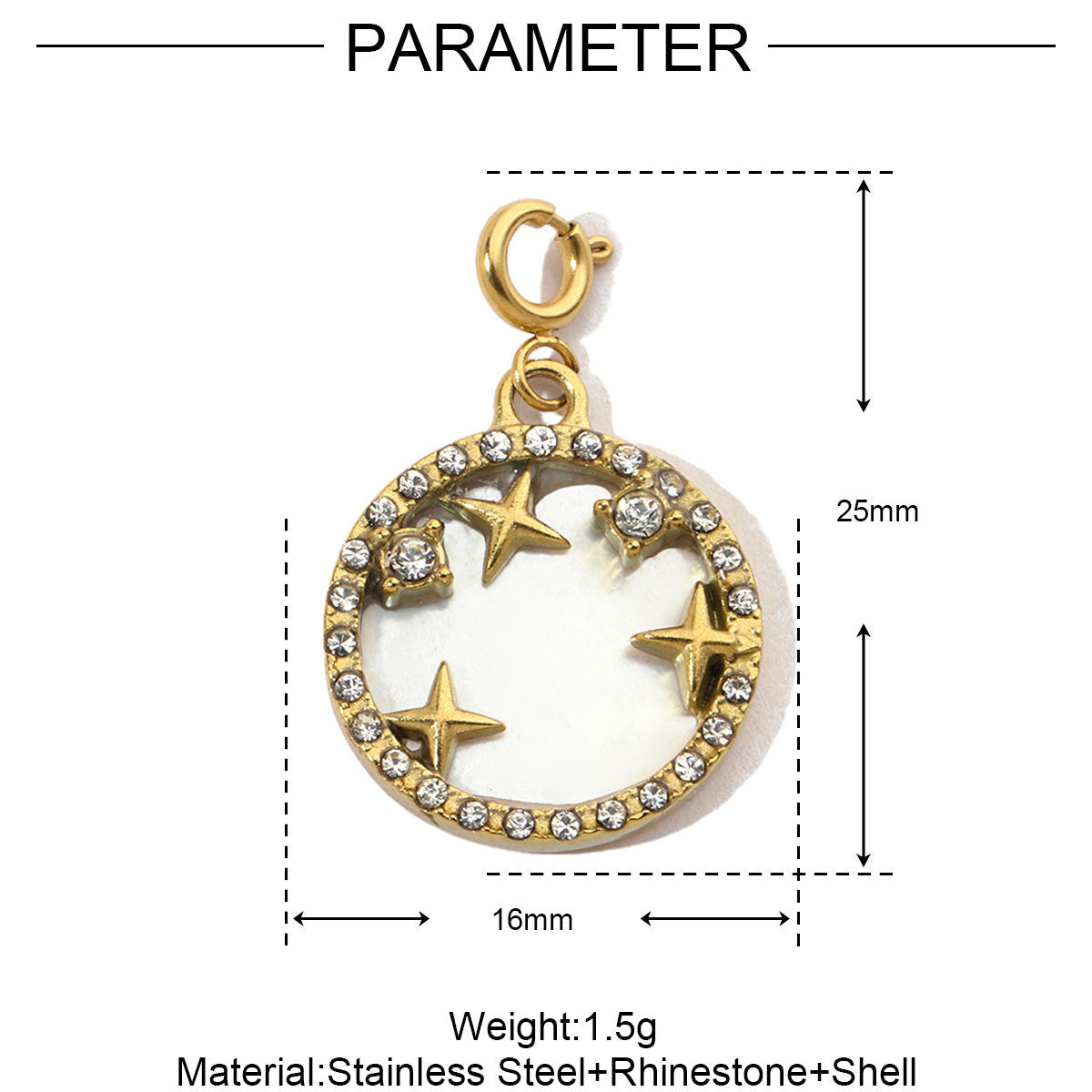 Natural Shell Butterfly Titanium Steel DIY Spring-Clasp Necklace