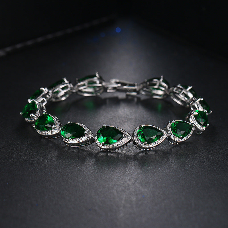 Womens Stylish Zircon Teardrop Bracelet