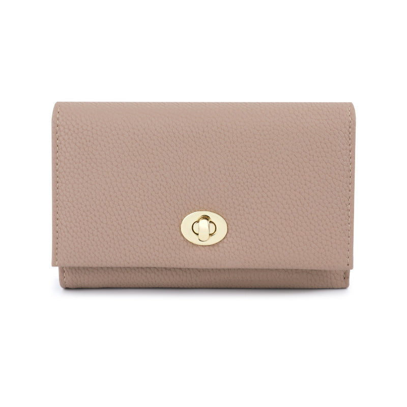 Luxury Leather Influencer-Style Womens Wallet With A Lock Closure