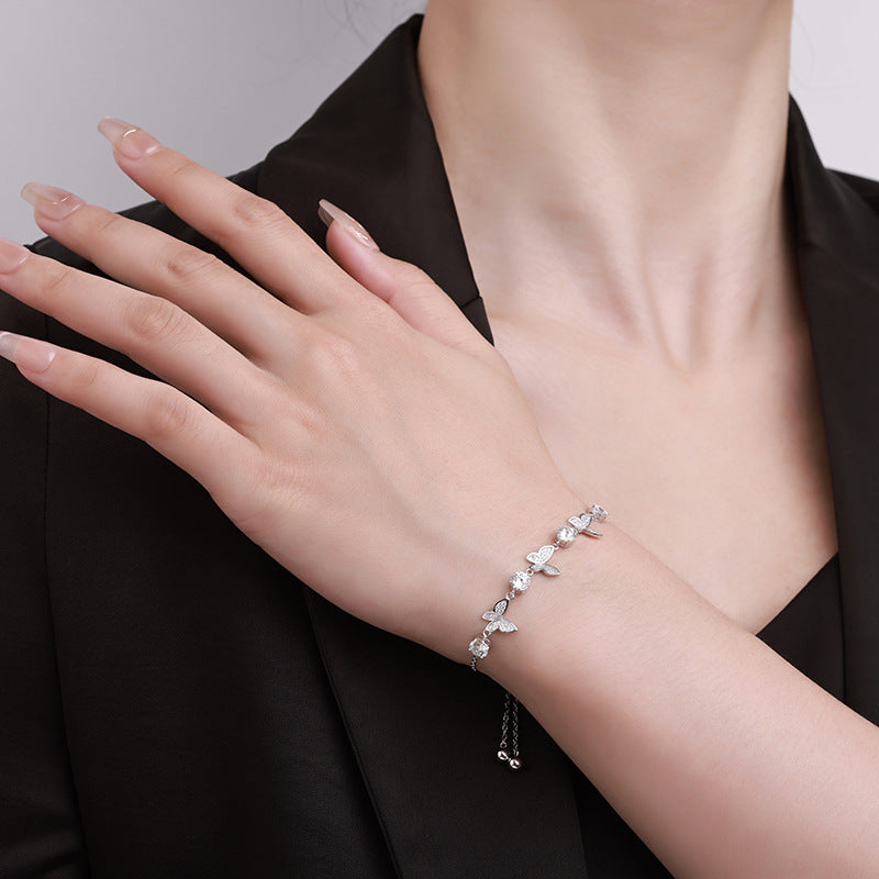 S925 Sterling Silver 50-point Moissanite Sophisticated And Minimalist Versatile Hand Jewelry