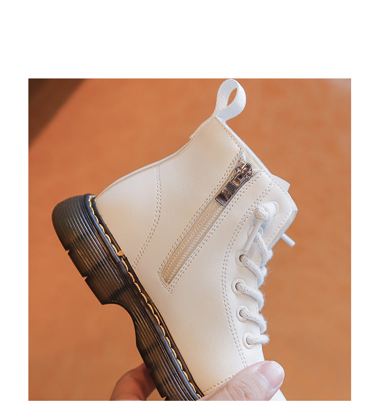 Children's Short Boots Student Black Single Tide