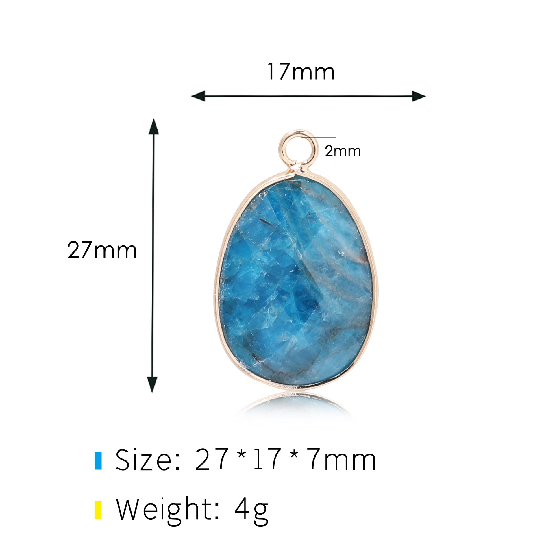 Faceted Teardrop-shaped Natural Stone Colored Pendant