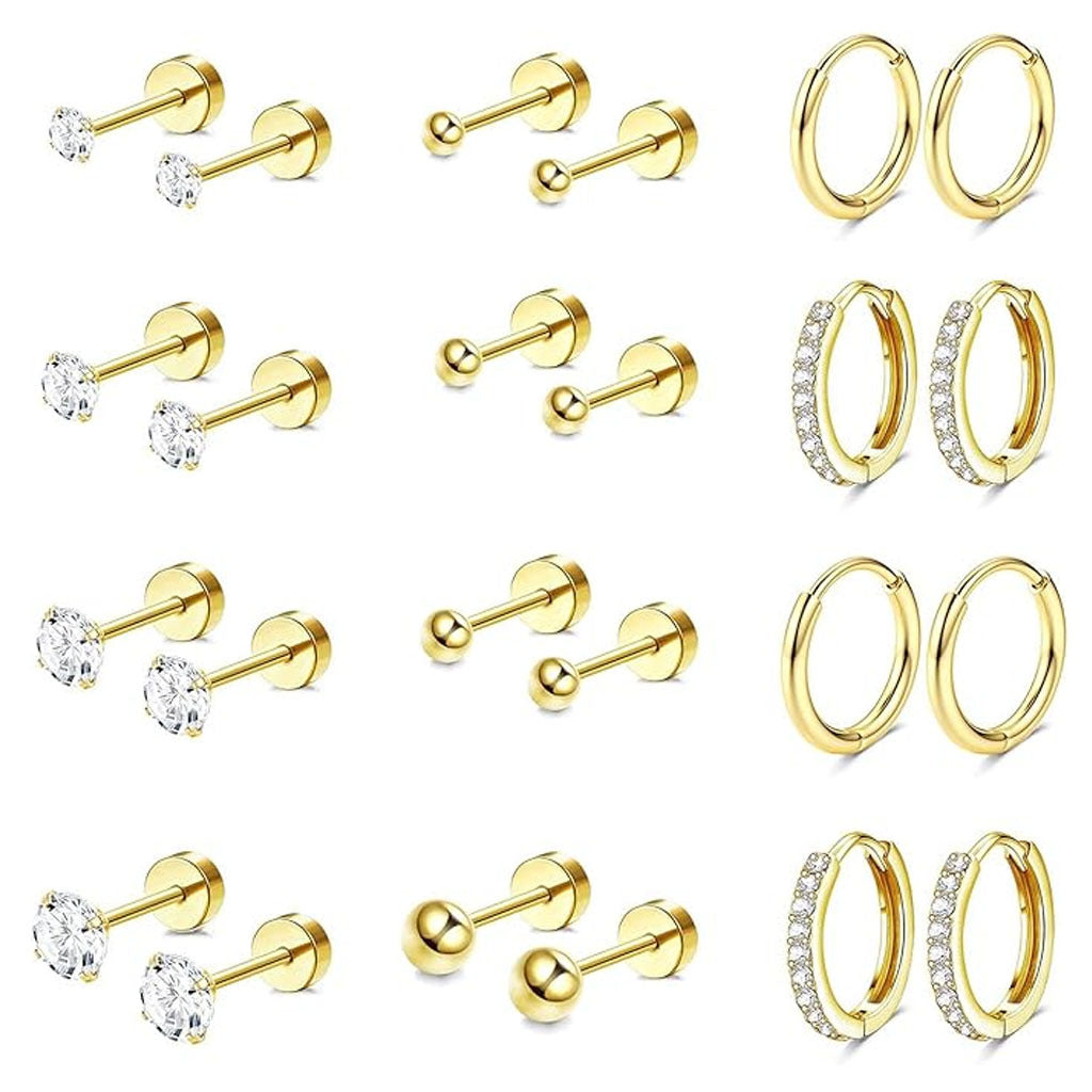 Stainless Steel Earring Set Niche Fashionable Stud Earrings In The Euro-American Instagram Style