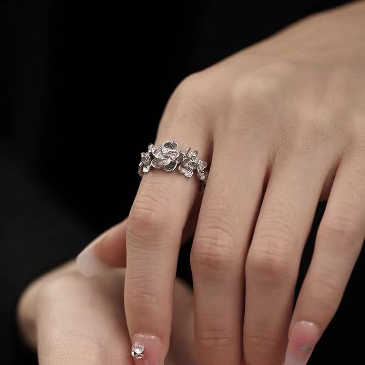 Silver Plated Flower Ring For Women