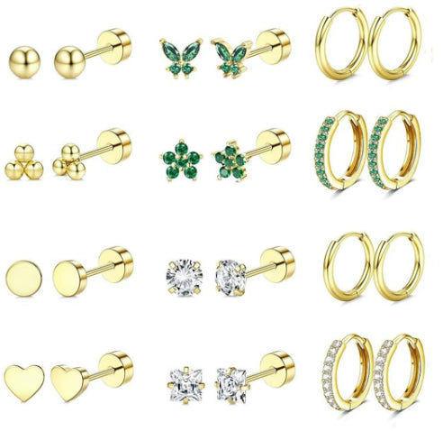 Stainless Steel Earring Set Niche Fashionable Stud Earrings In The Euro-American Instagram Style