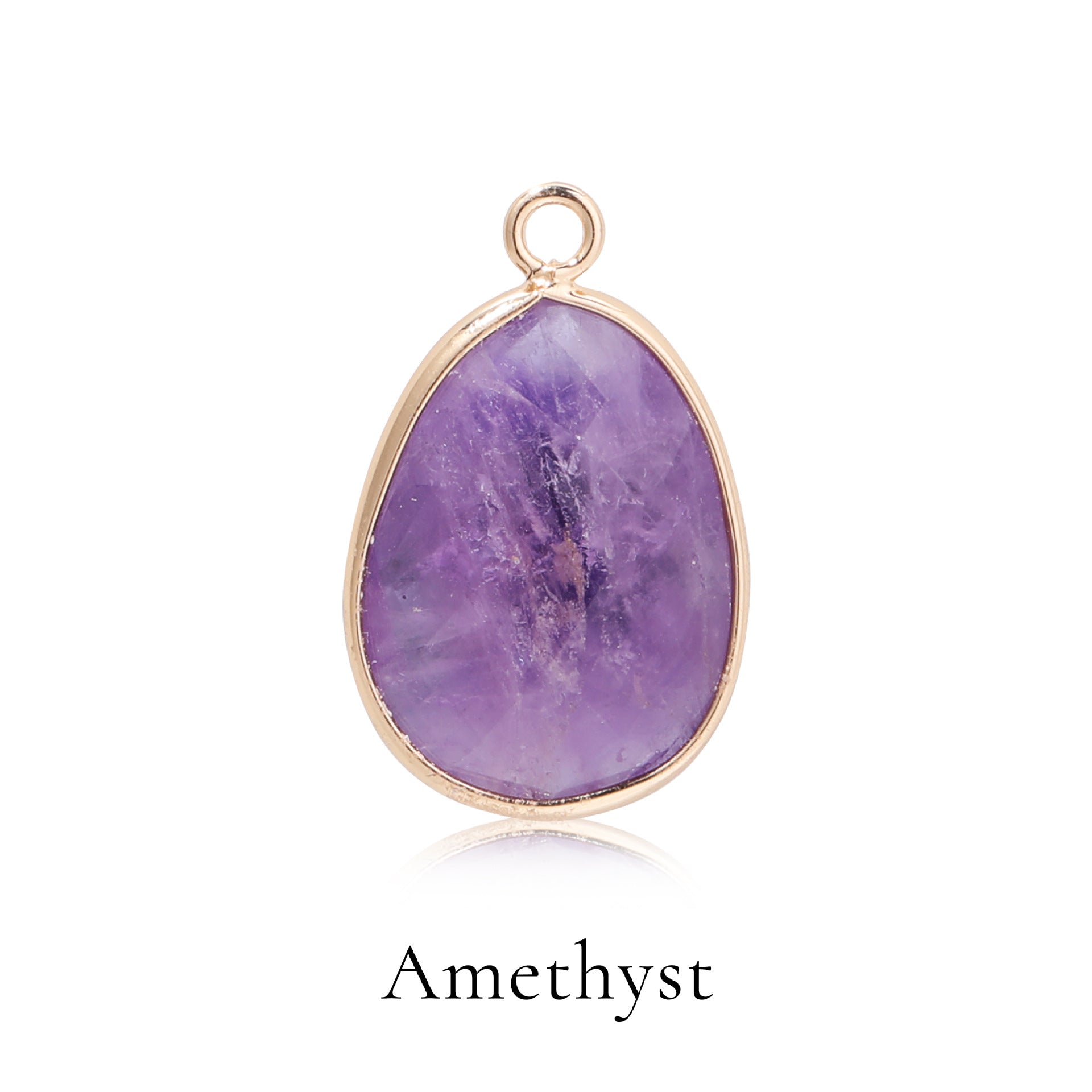 Faceted Teardrop-shaped Natural Stone Colored Pendant