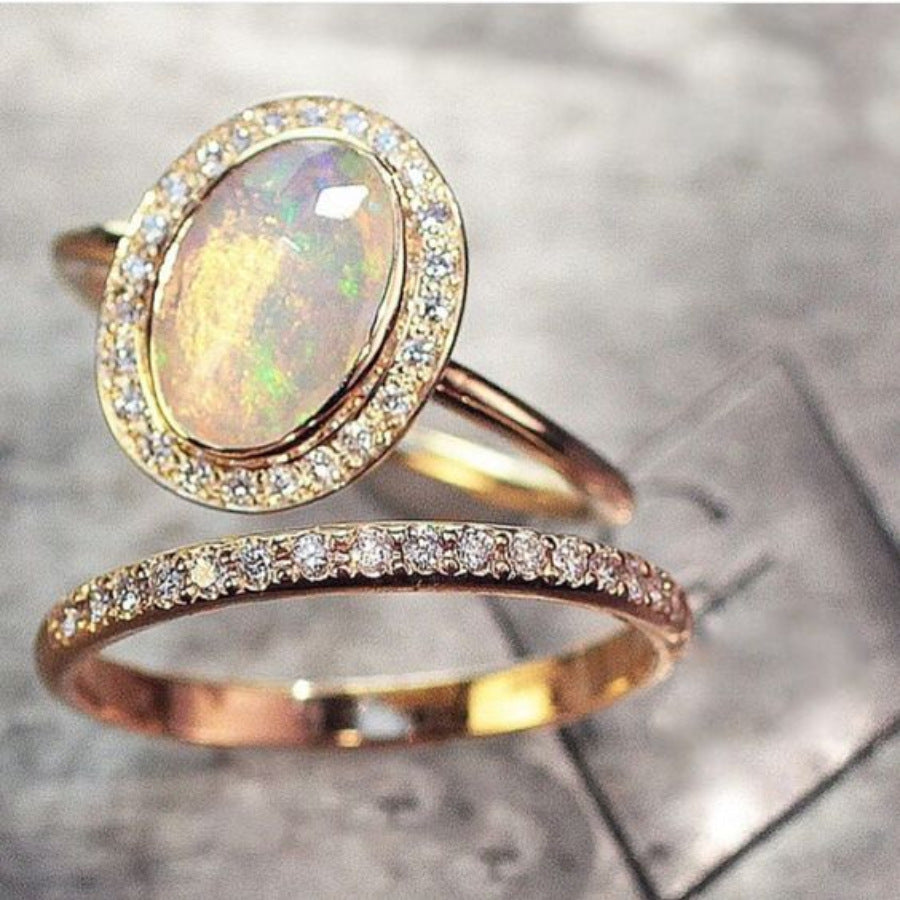 Alloy-inlaid Ring For Womens Accessories