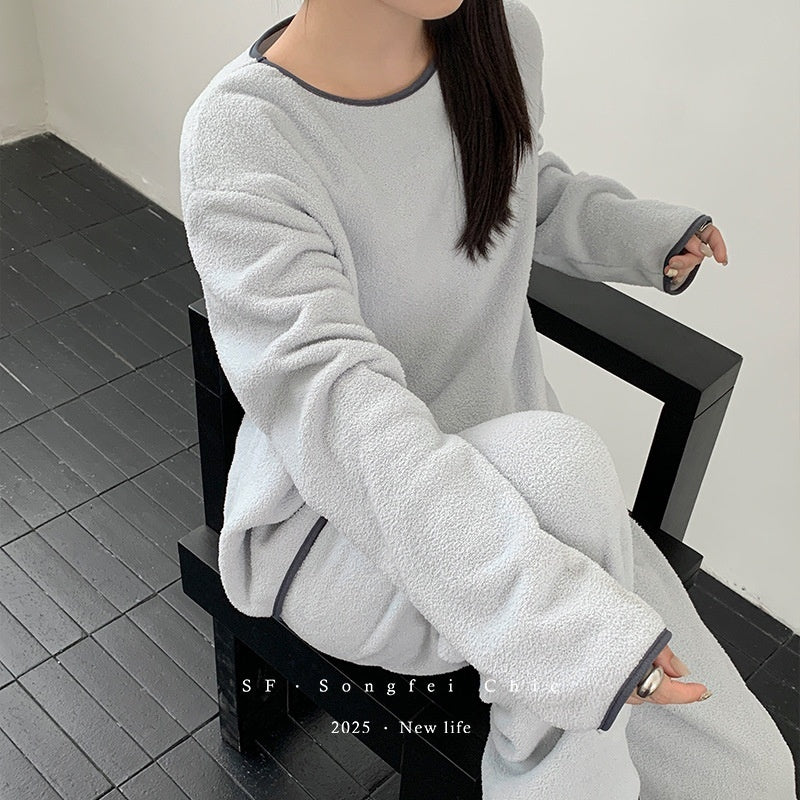 Home Wear Suit Female Cloud Can Be Worn Outside Plus Velvet Thickening