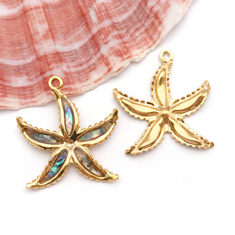 Stainless Steel Marine Beach-Style Artificial White Shell And Colored Shell Pendant