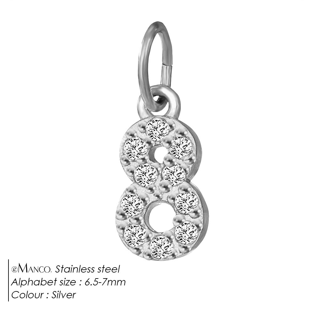 Diamond-encrusted Stainless Steel Jewelry Accessories Pendant