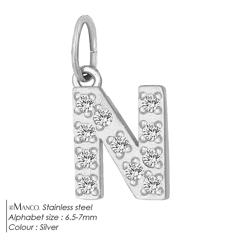 Diamond-encrusted Stainless Steel Jewelry Accessories Pendant