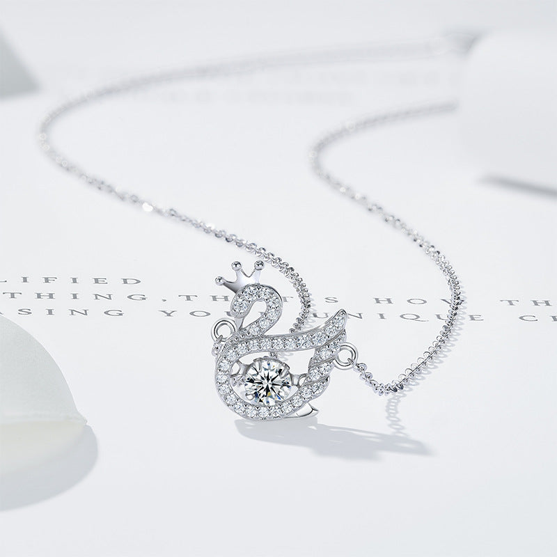 S925 Sterling Silver Graceful Swan Necklace