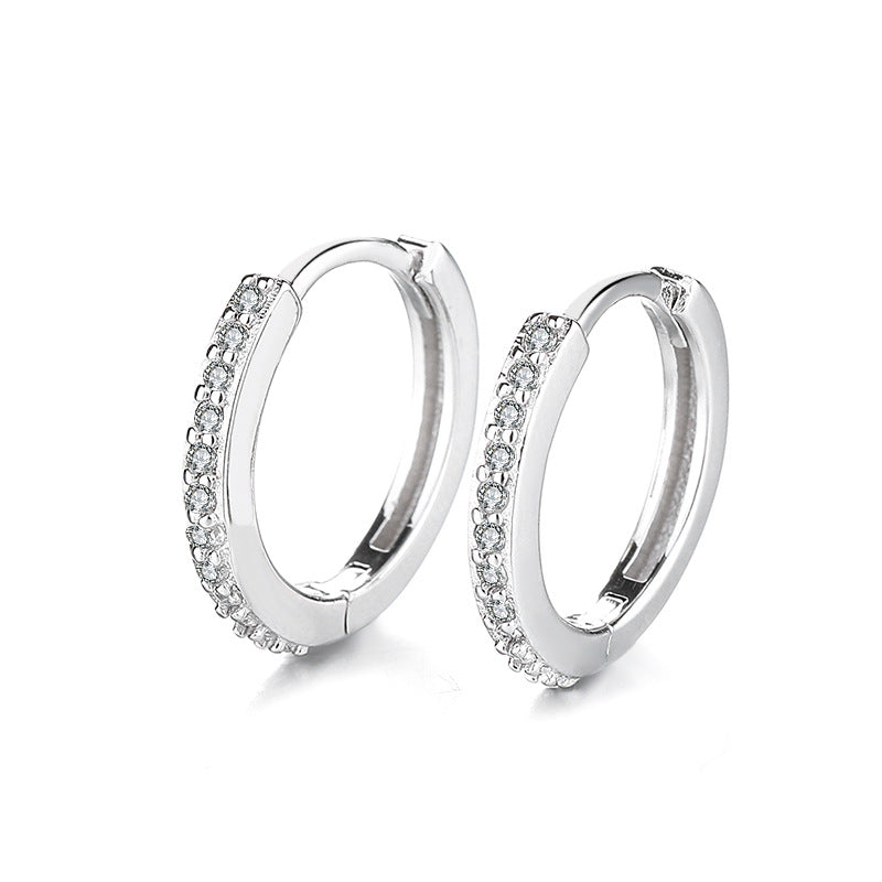 S925 Sterling Silver Earrings With Diamond Accents
