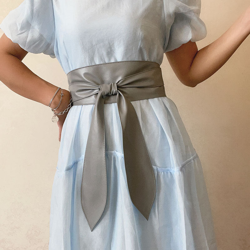 PU Wide Belt Coat Decoration Bandage Waist Seal With Dress