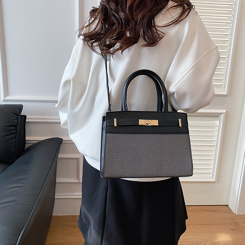 Casual Retro Color-block Crossbody Shoulder Bag