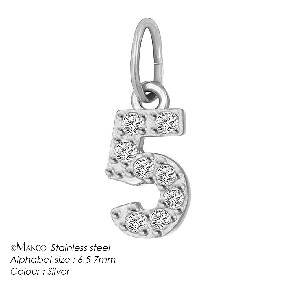 Diamond-encrusted Stainless Steel Jewelry Accessories Pendant