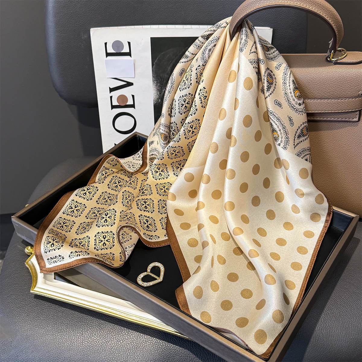 Polka Dot Cashew Color Matching Scarf Female Stylish Thin Sunscreen Scarf