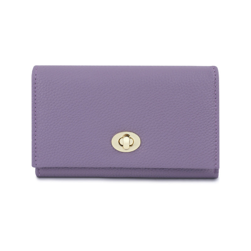 Luxury Leather Influencer-Style Womens Wallet With A Lock Closure