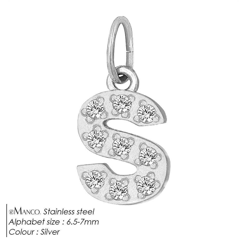 Diamond-encrusted Stainless Steel Jewelry Accessories Pendant