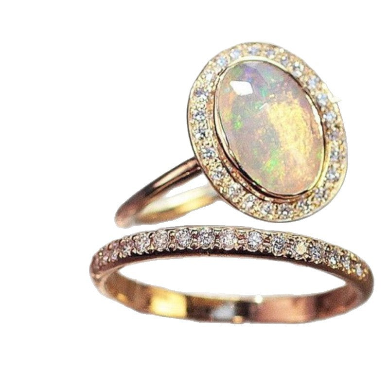 Alloy-inlaid Ring For Womens Accessories