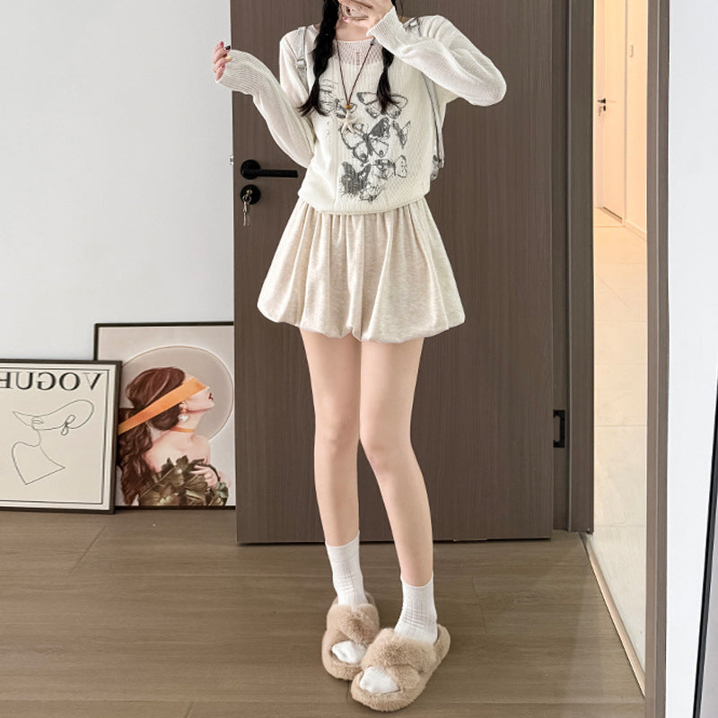 Glutinous Rice Bud High Waist Crimp Slimming Skirt