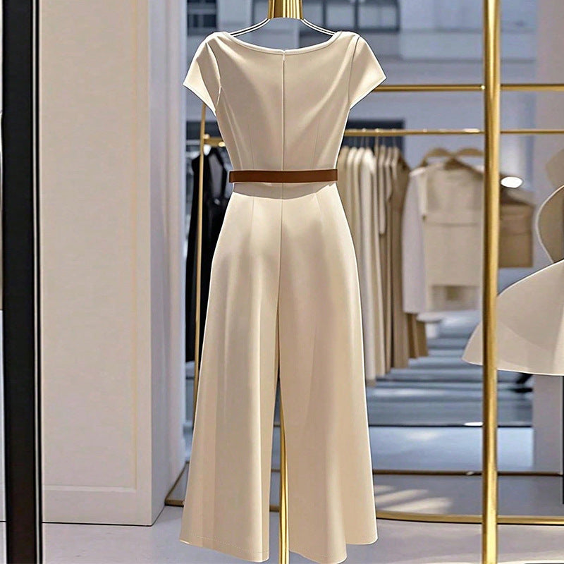 European And American Elegant Style Satin Jumpsuit