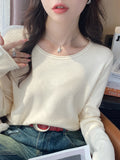 Round Neck Knitted Sweater For Women